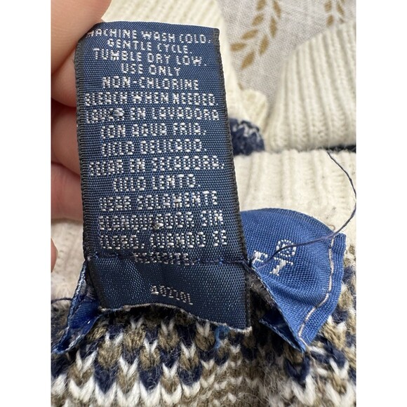 Town Craft Knitted Sweater Grandma Core Crop Top Style Geometric Shape Large Vtg - Picture 7 of 10